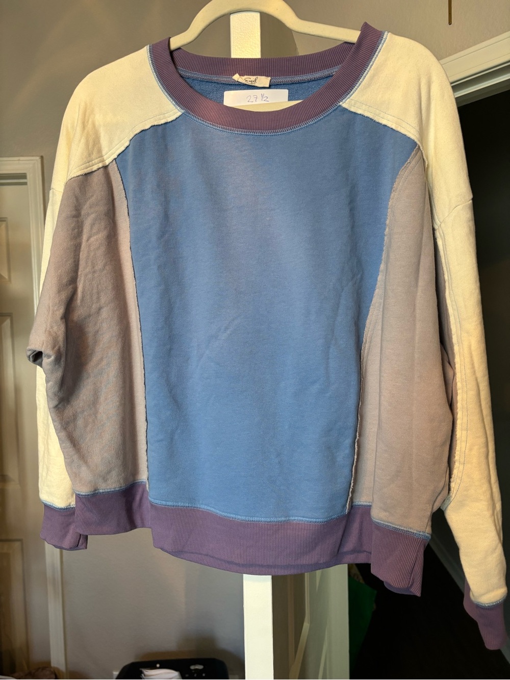 Easel Colorblock Crewneck Sweater - Blue & Purple